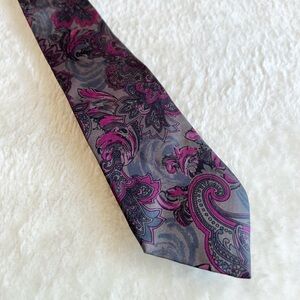 LANVIN PARIS 100% Silk Paisley Neck Tie